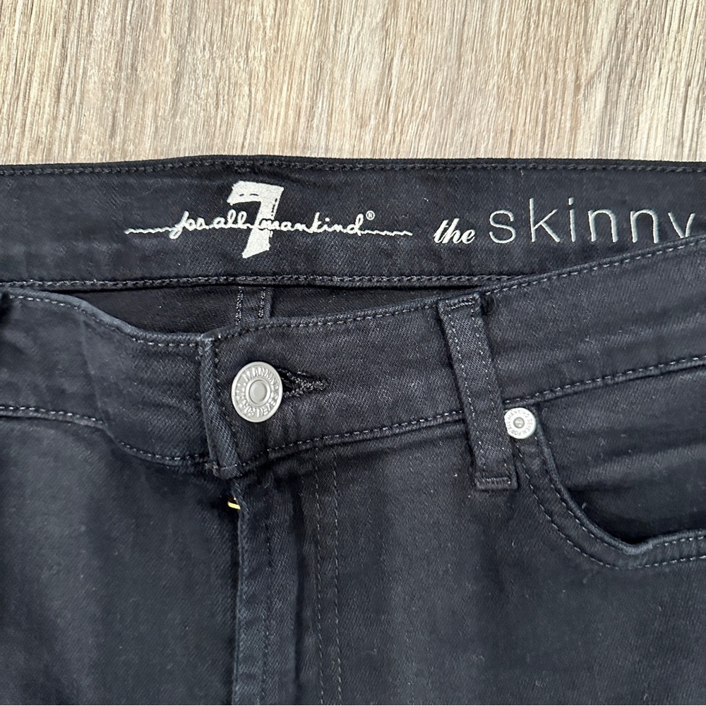 7 For All Mankind Jet Black Denim - Picture 3 of 9